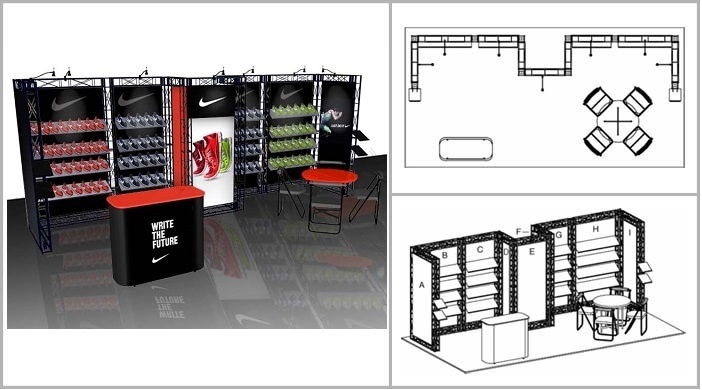 Monterey truss exhibit layout